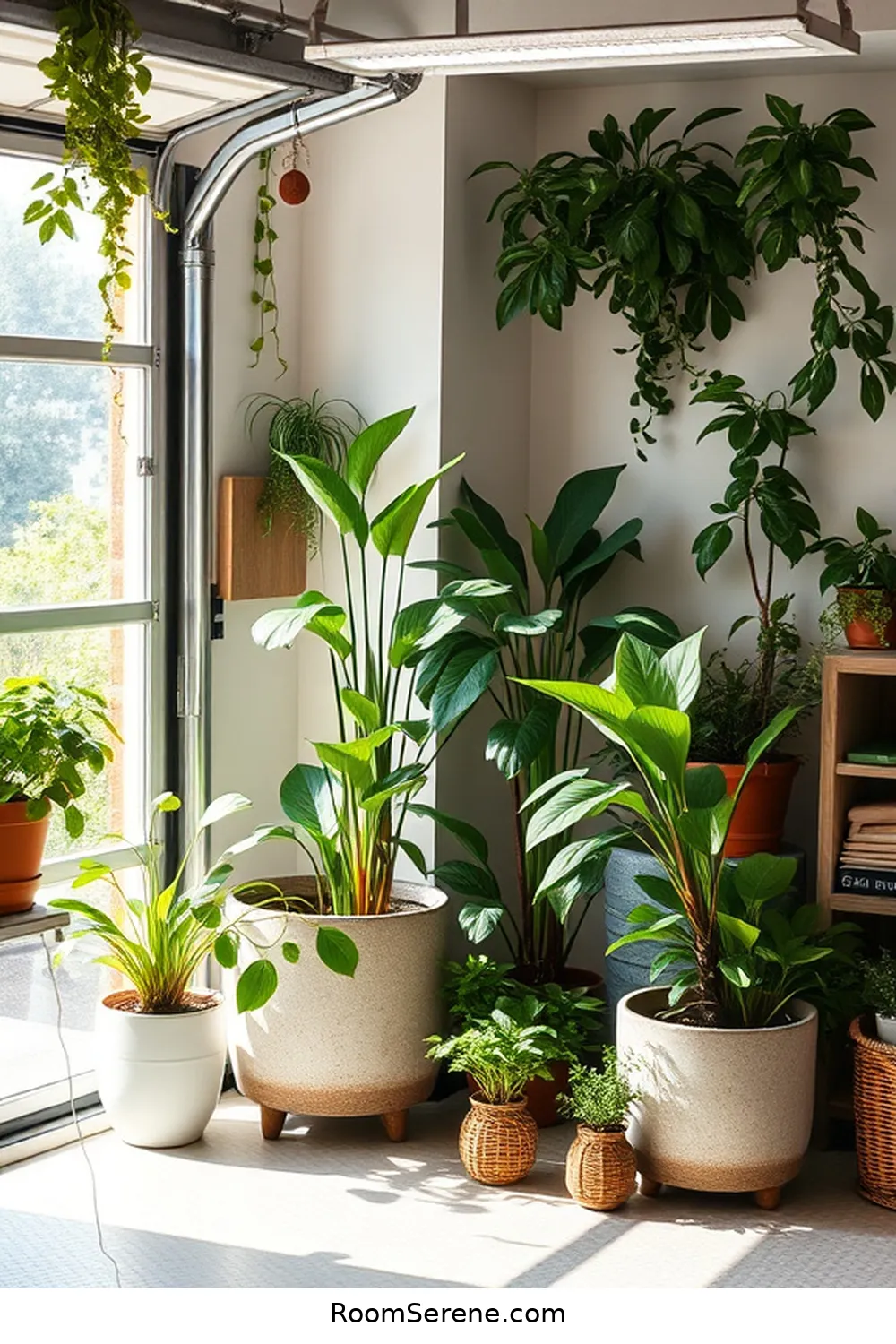 23 Tips for Designing a Garage Workspace Using Organic Cotton 16 Create a Greenery Corner With Organic Cotton Planters for 23 Tips for Designing a Garage Workspace Using Organic Cotton
