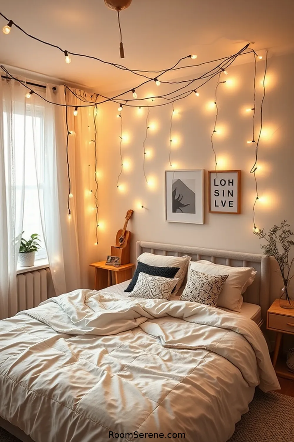 23 Tips for Organizing Your Bedroom Using Solar-Powered Lights 5 Incorporate Solar String Lights for 23 Tips for Organizing Your Bedroom Using Solar-Powered Lights