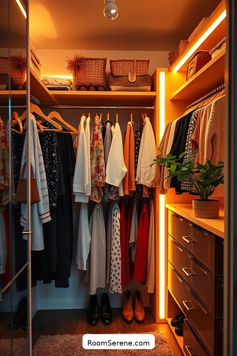 23 Tips for Organizing Your Bedroom Using Solar-Powered Lights 10 Organize Your Closet With Solar Light Strips for 23 Tips for Organizing Your Bedroom Using Solar-Powered Lights