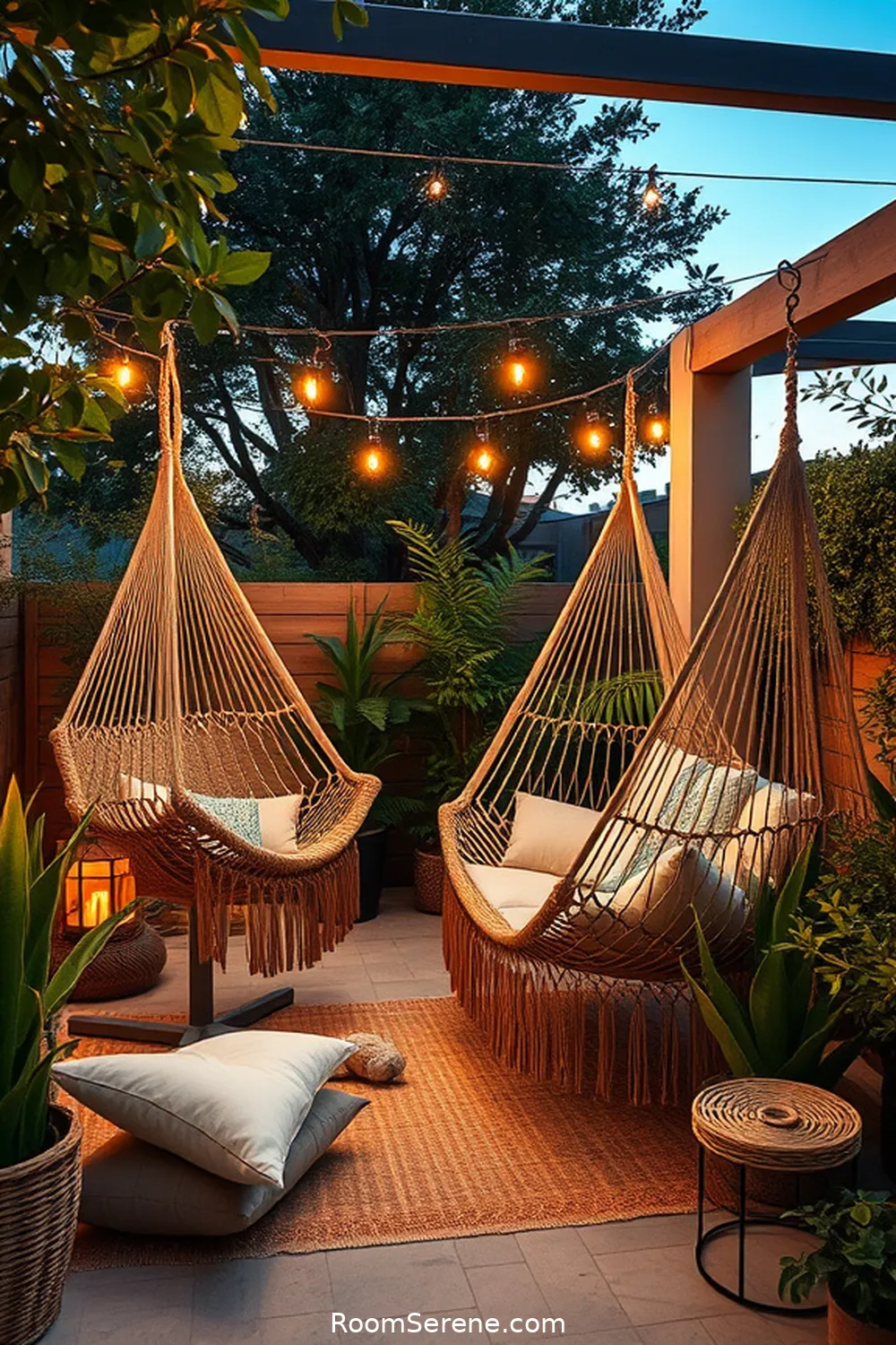 Create a Relaxing Nook With Hammocks for 23 Tips for Organizing Your Outdoor Patio Using Natural Fibers