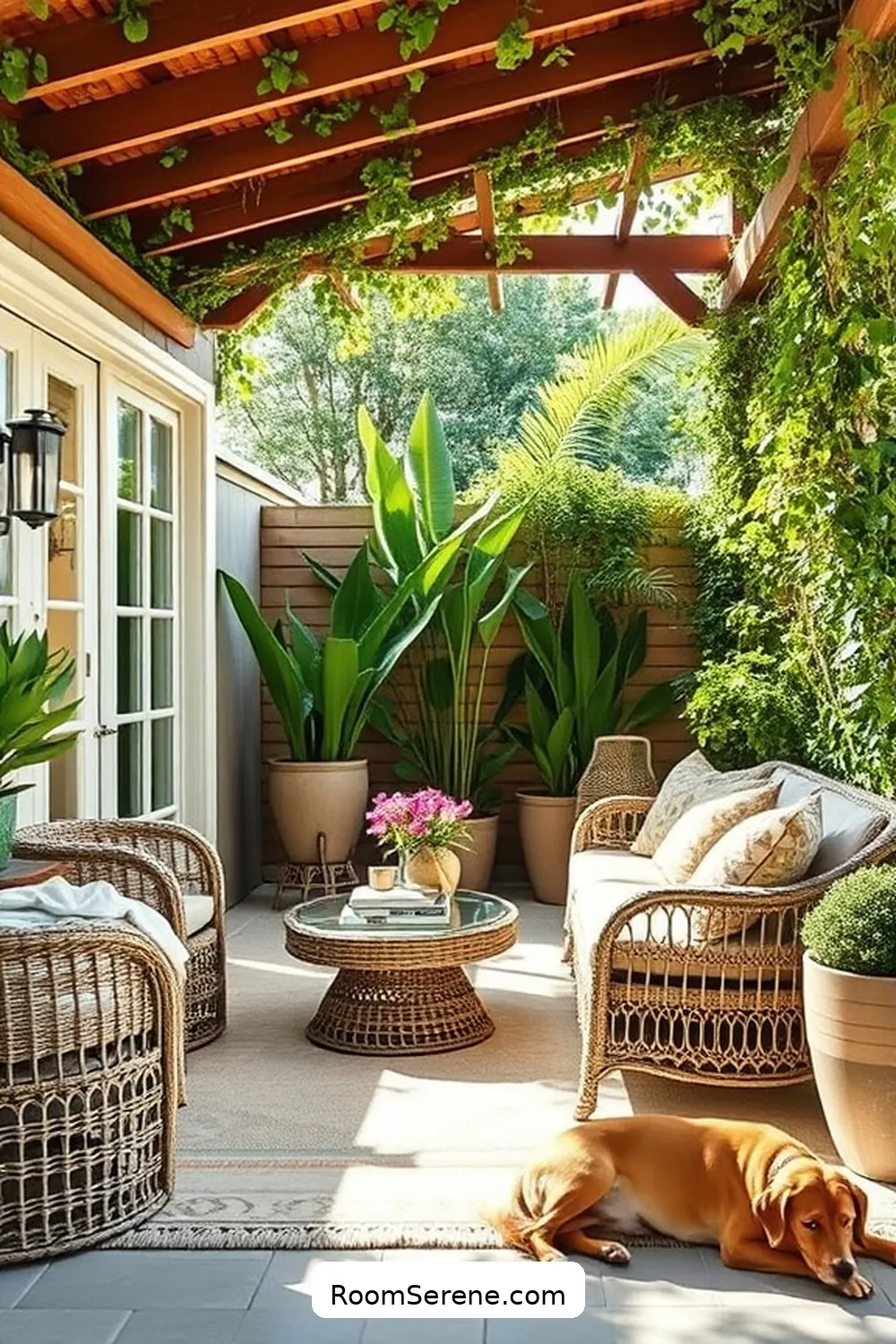 Use Wicker Furniture for a Classic Look for 23 Tips for Organizing Your Outdoor Patio Using Natural Fibers