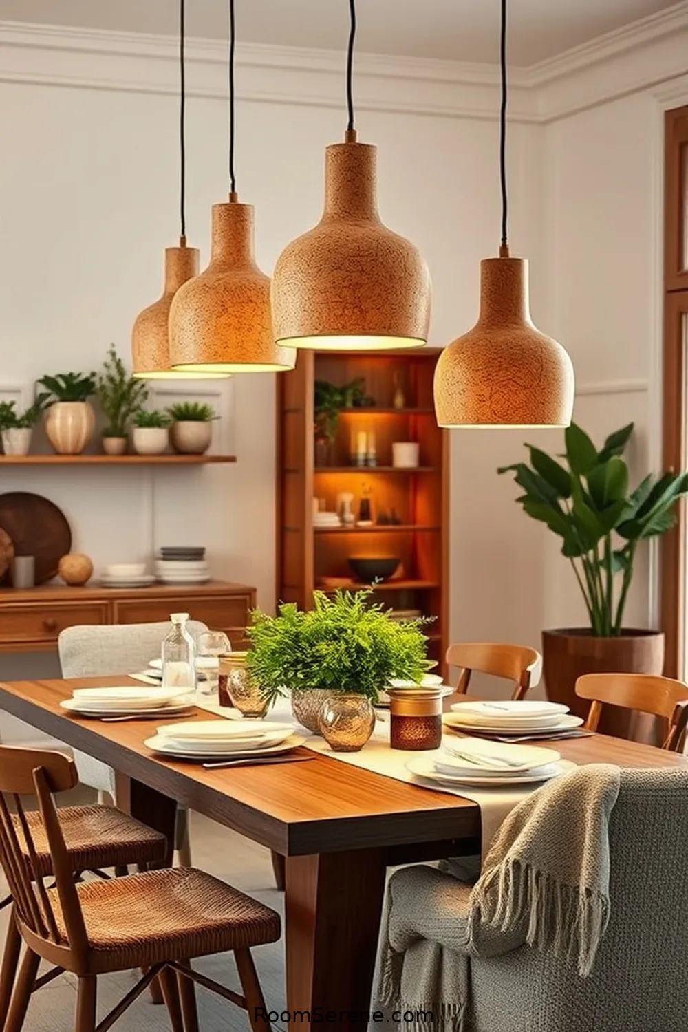 23 Ways to Achieve Comfort and Coziness in Your Dining Room Using Cork 10 Cork Pendant Lights for Soft Illumination for 23 Ways to Achieve Comfort and Coziness in Your Dining Room Using Cork