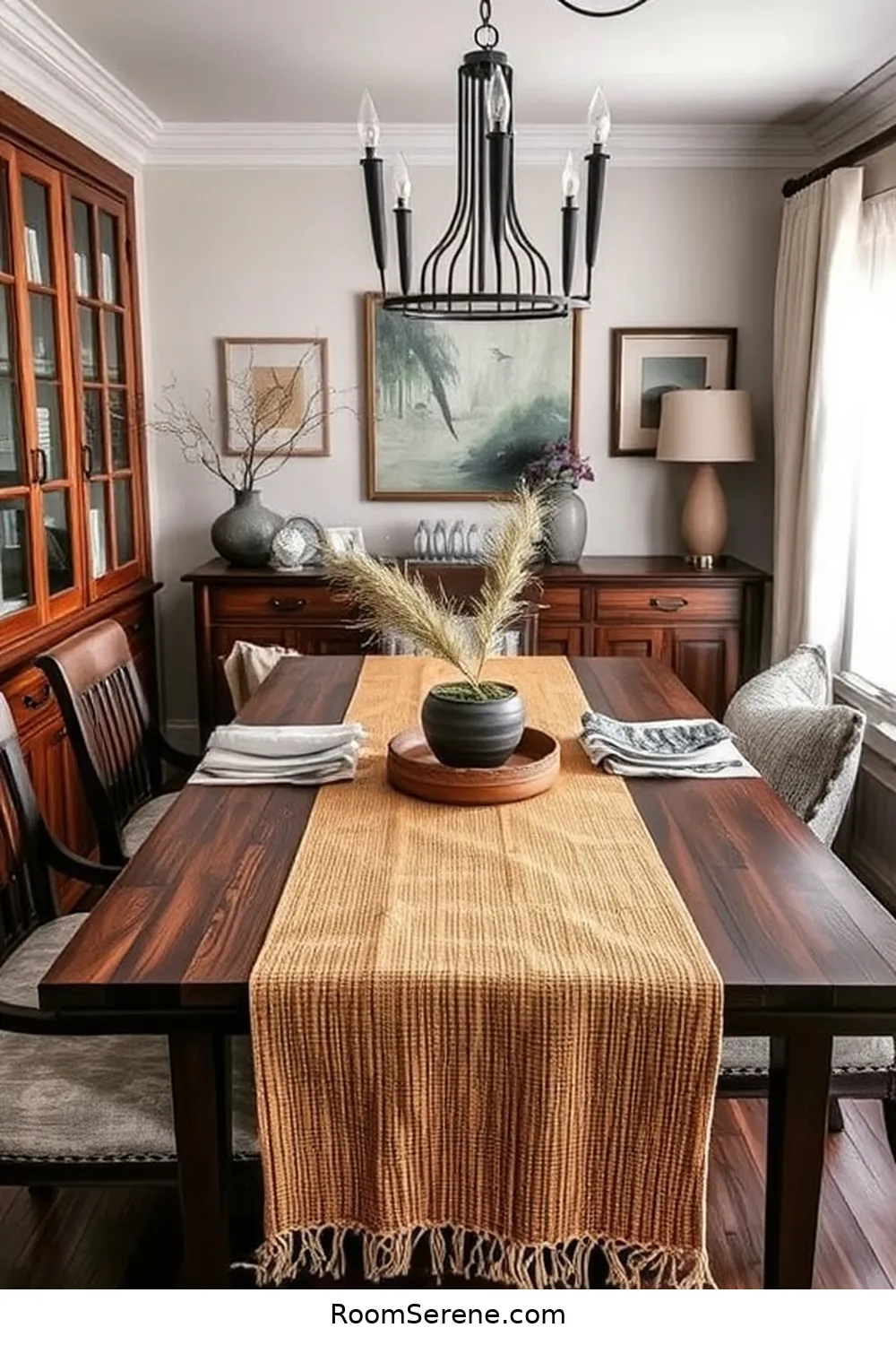 23 Ways to Achieve Comfort and Coziness in Your Dining Room Using Cork 18 Cork Table Runner for Visual Interest for 23 Ways to Achieve Comfort and Coziness in Your Dining Room Using Cork