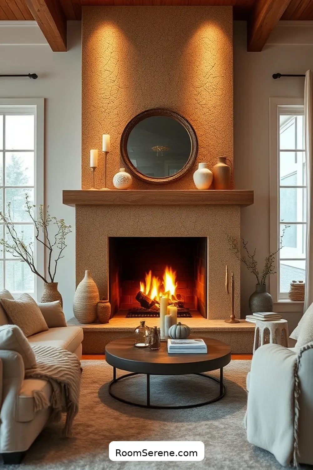 Cork Fireplaces for a Cozy Atmosphere for 23 Ways to Add Comfort and Coziness to Your Living Room Using Cork