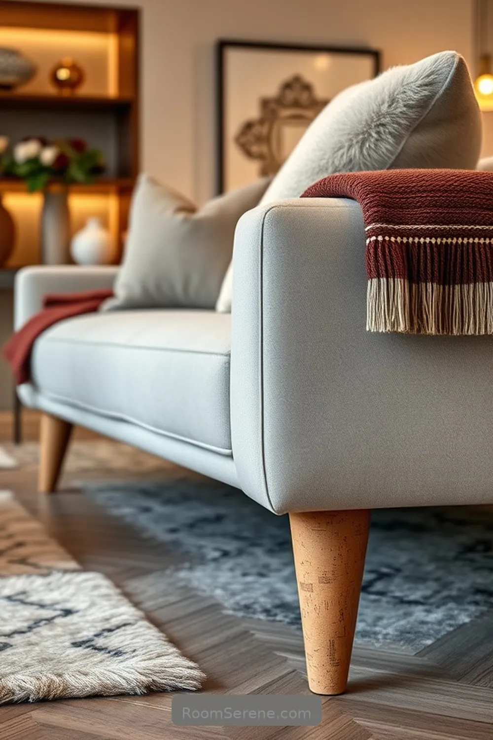 Cork Furniture Legs for a Modern Twist for 23 Ways to Add Comfort and Coziness to Your Living Room Using Cork