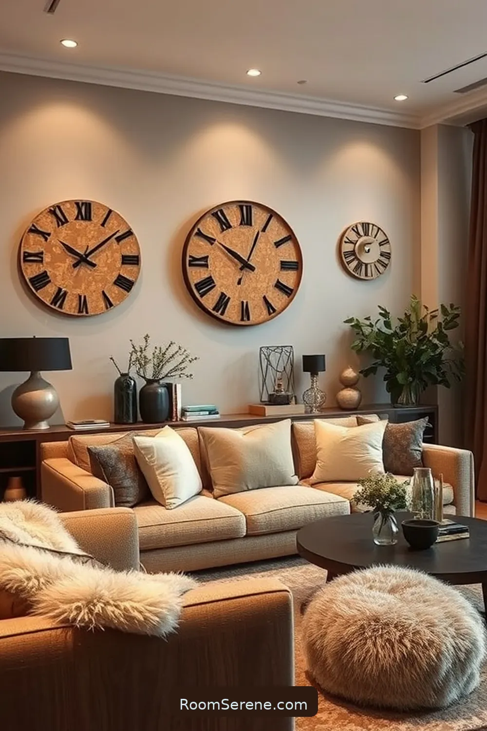 Cork Wall Clocks for Functional Decor for 23 Ways to Add Comfort and Coziness to Your Living Room Using Cork