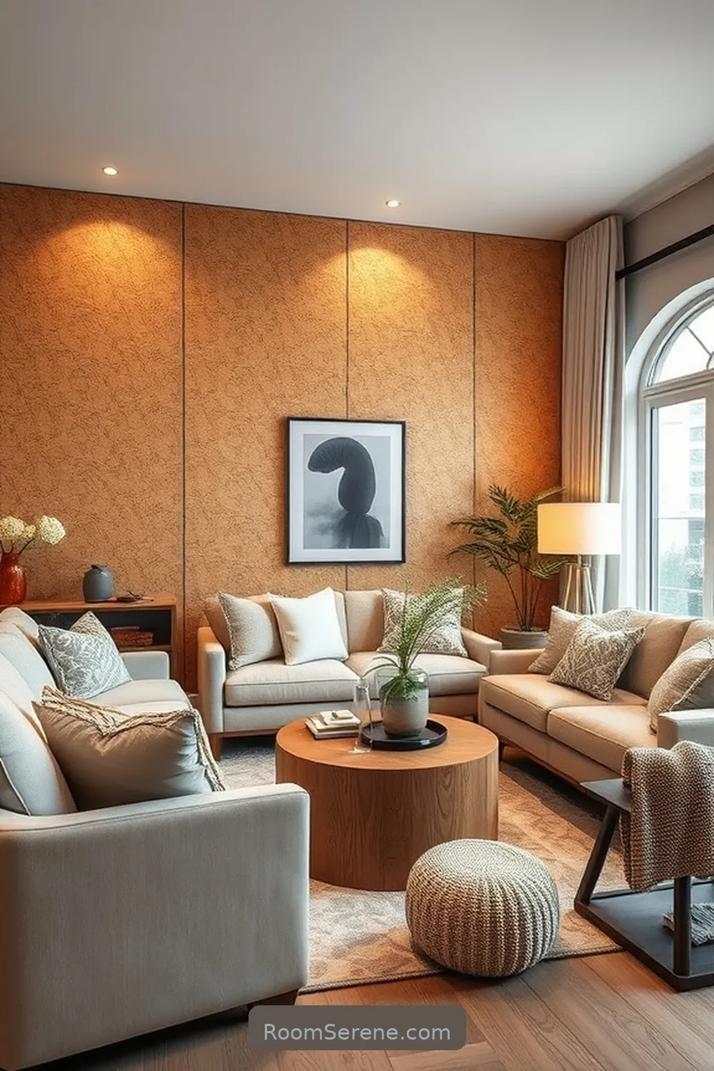 Cork Wall Panels for Warmth and Texture for 23 Ways to Add Comfort and Coziness to Your Living Room Using Cork