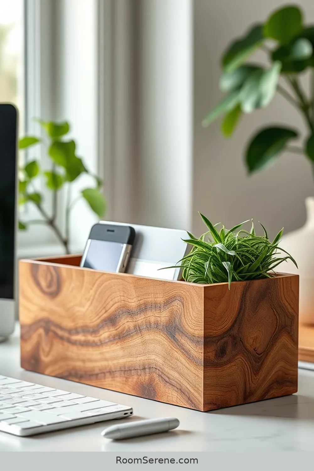 23 Ways to Boost Energy Efficiency in Your Home Office Using Recycled Wood 20 Use Wood for a Sustainable Desk Organizer for 23 Ways to Boost Energy Efficiency in Your Home Office Using Recycled Wood