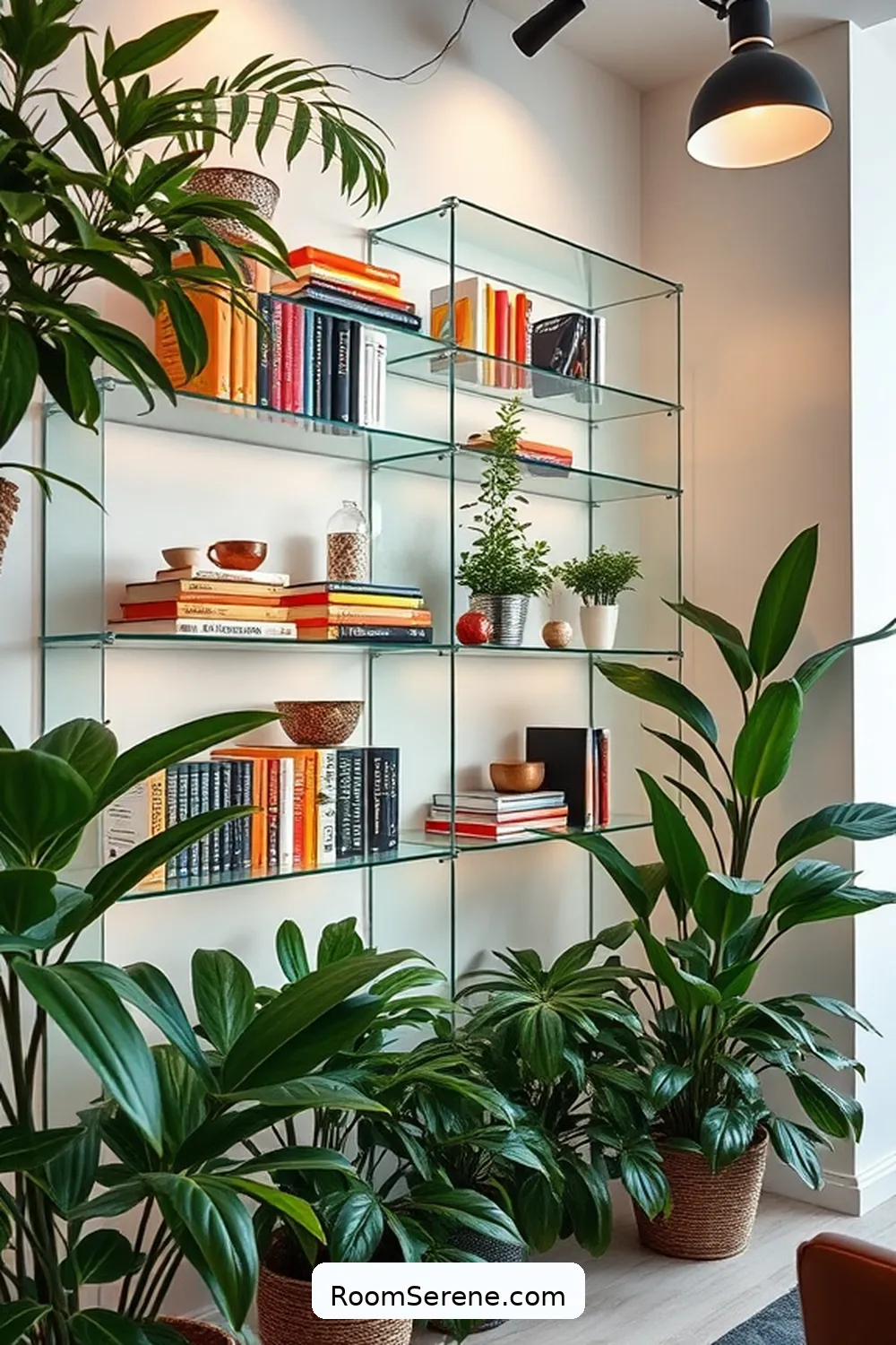 23 Ways to Transform Library Organization Using Glass 14 Floating Glass Shelves for a Modern Look for 23 Ways to Transform Library Organization Using Glass