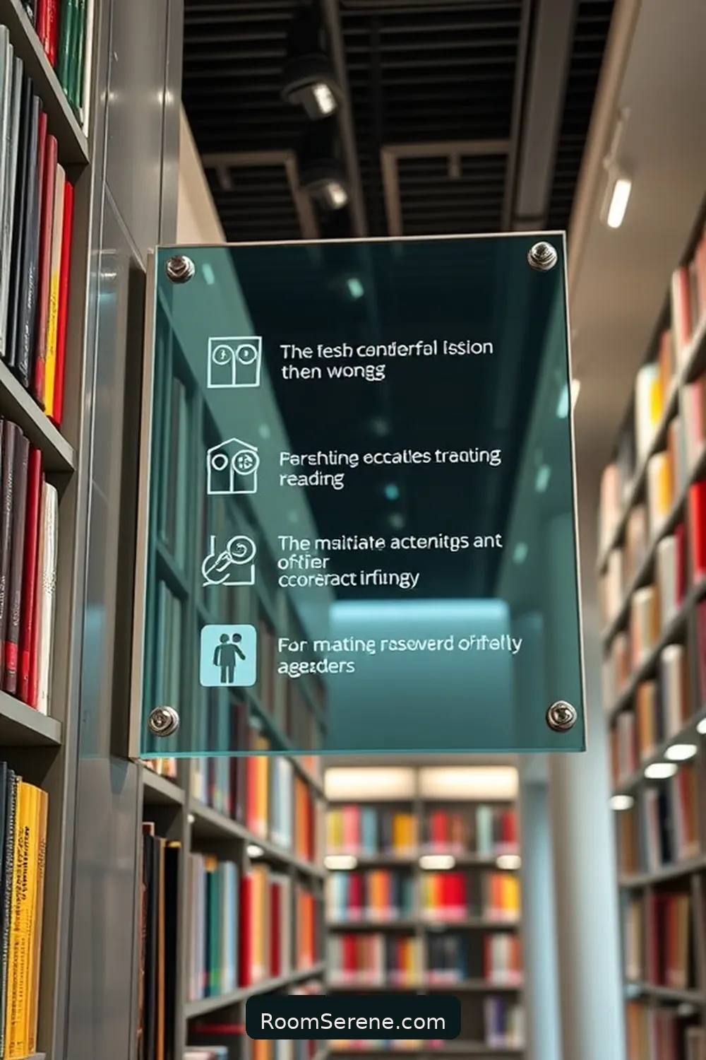 23 Ways to Transform Library Organization Using Glass 12 Glass Signage for Clear Navigation for 23 Ways to Transform Library Organization Using Glass