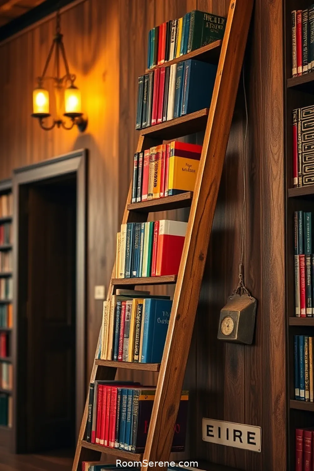24 Creative Library Organization Ideas Using Recycled Wood 6 Vintage Wooden Ladder Book Display for 24 Creative Library Organization Ideas Using Recycled Wood