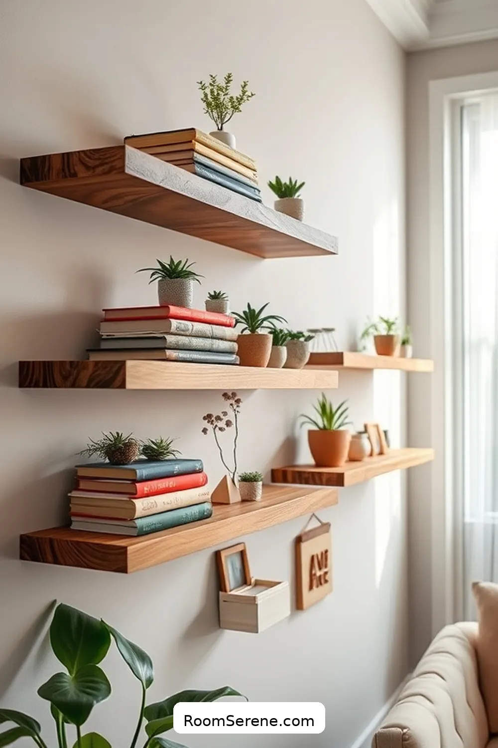 24 Creative Library Organization Ideas Using Recycled Wood 9 Wall-Mounted Wooden Shelves for 24 Creative Library Organization Ideas Using Recycled Wood