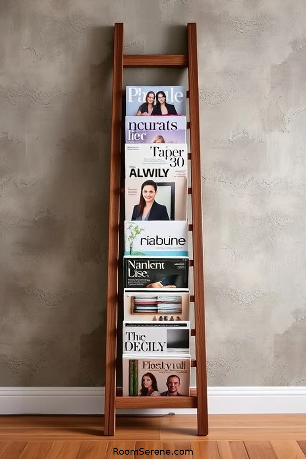 24 Creative Storage Solutions for Your Bedroom Using Recycled Wood 22 DIY Wood Storage Ladder for Magazines for 24 Creative Storage Solutions for Your Bedroom Using Recycled Wood
