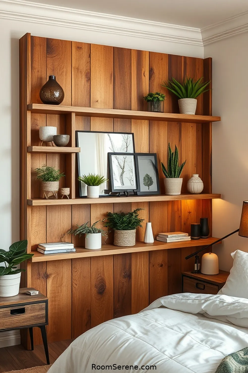 24 Creative Storage Solutions for Your Bedroom Using Recycled Wood 24 Rustic Wood Room Divider With Shelves for 24 Creative Storage Solutions for Your Bedroom Using Recycled Wood