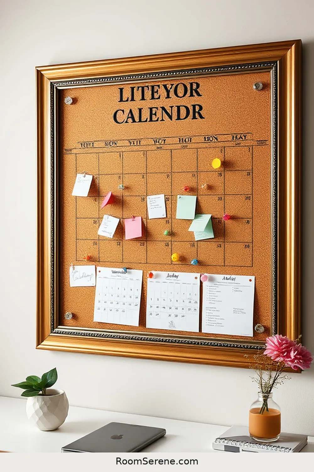24 Creative Ways for Home Office Organization Using Cork 14 Cork Bulletin Board Calendar for 24 Creative Ways for Home Office Organization Using Cork