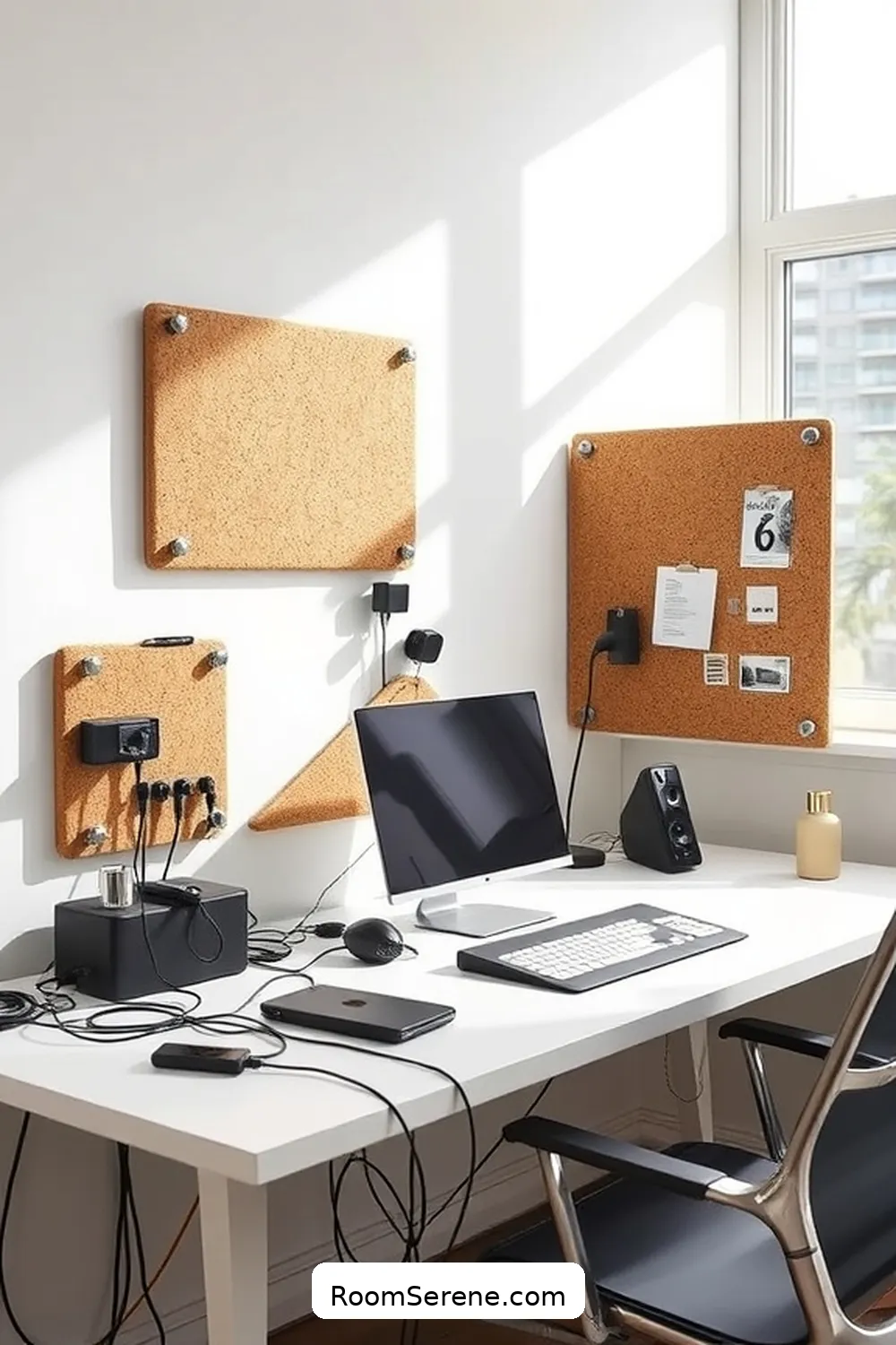 24 Creative Ways for Home Office Organization Using Cork 9 Cork Cable Management for 24 Creative Ways for Home Office Organization Using Cork
