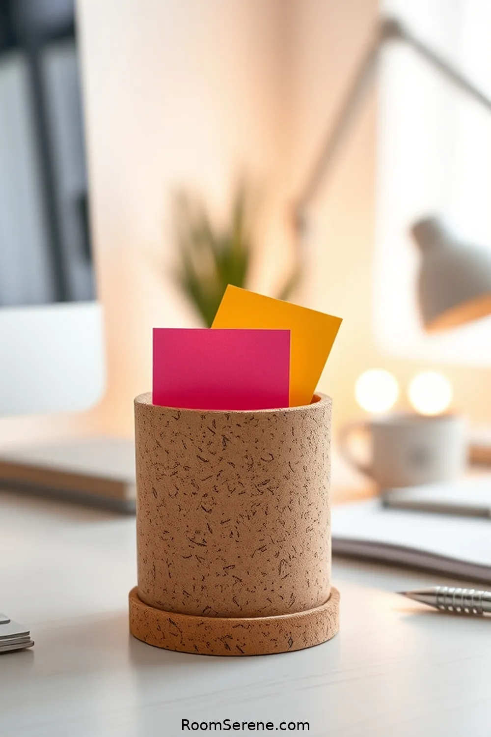 24 Creative Ways for Home Office Organization Using Cork 19 Cork Sticky Note Holder for 24 Creative Ways for Home Office Organization Using Cork