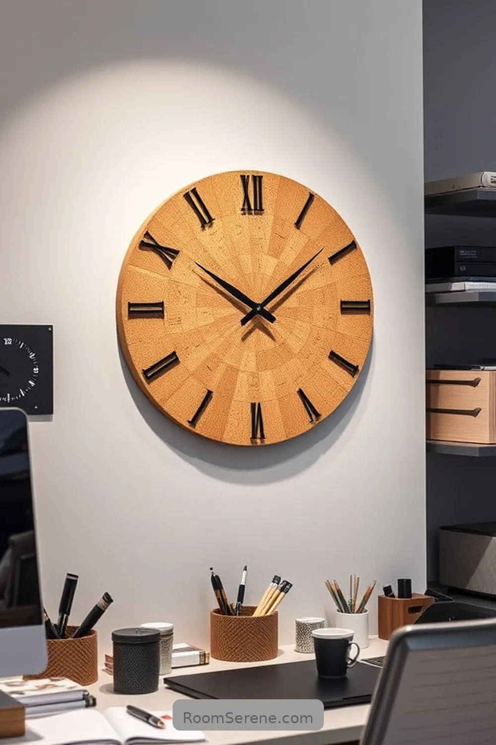 24 Creative Ways for Home Office Organization Using Cork 22 Cork Wall Clock for 24 Creative Ways for Home Office Organization Using Cork