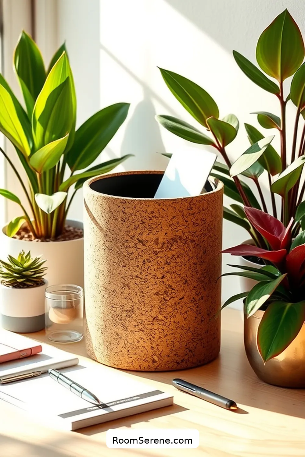24 Creative Ways for Home Office Organization Using Cork 15 Cork Waste Bin for 24 Creative Ways for Home Office Organization Using Cork