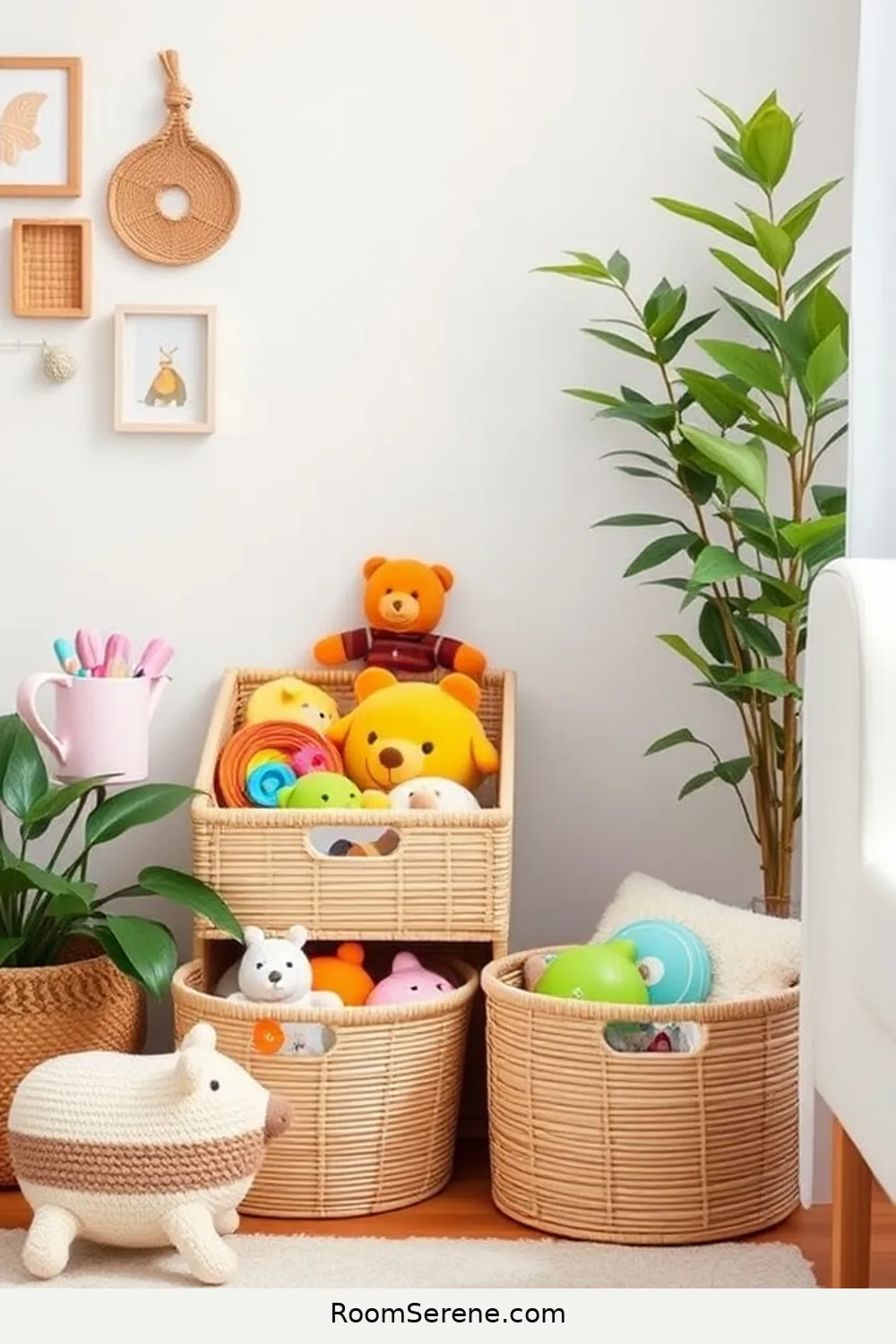 Bamboo Storage Baskets for 24 Creative Ways for Nursery Organization Using Bamboo