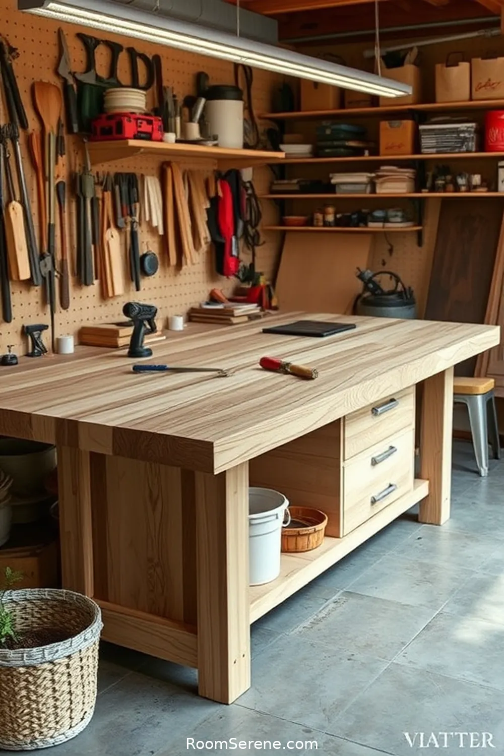 Recycled Material Workbenches for 24 Innovative Smart Home Features for Garages Using Natural Fibers