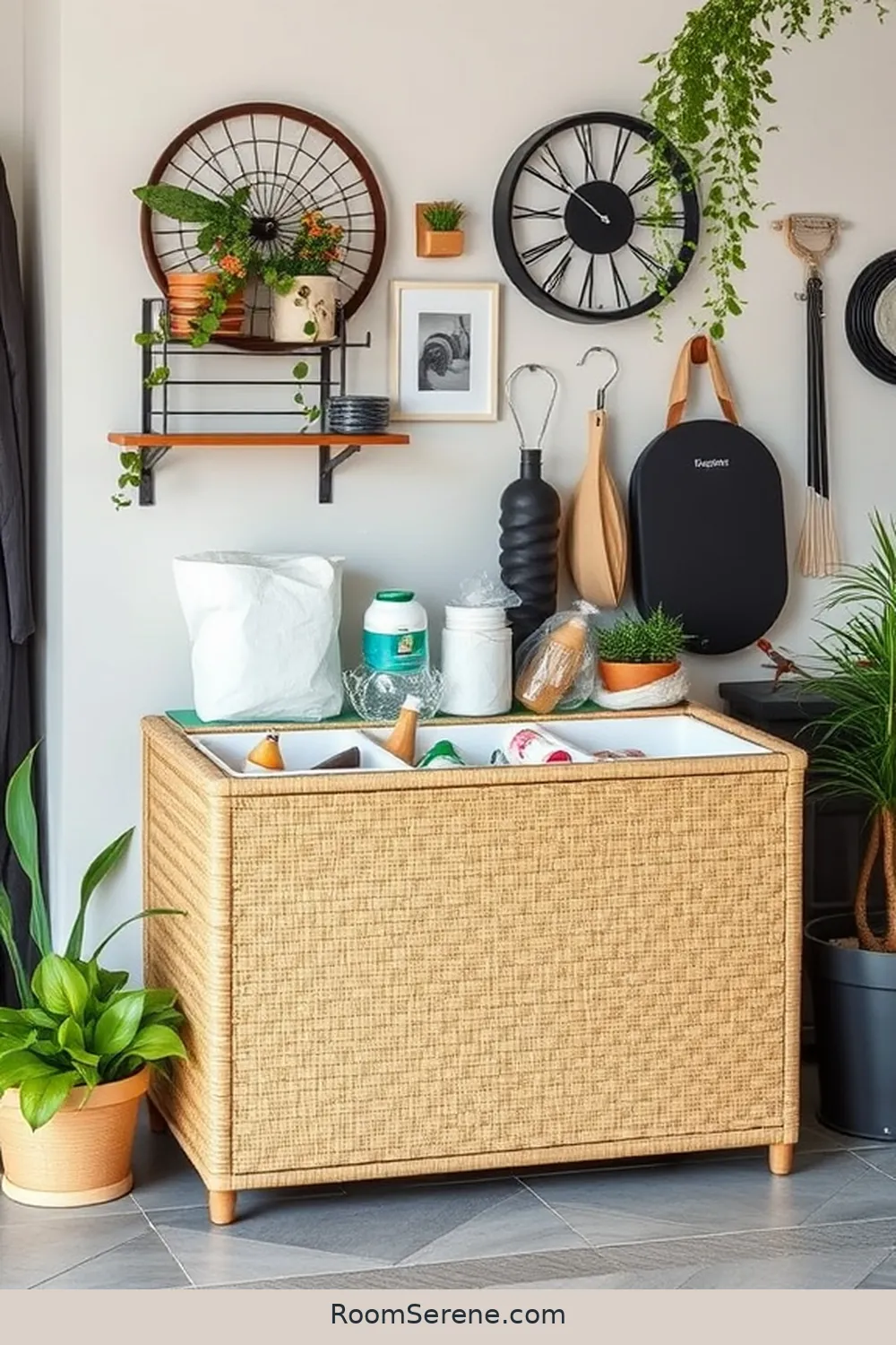 Smart Recycling Stations for 24 Innovative Smart Home Features for Garages Using Natural Fibers