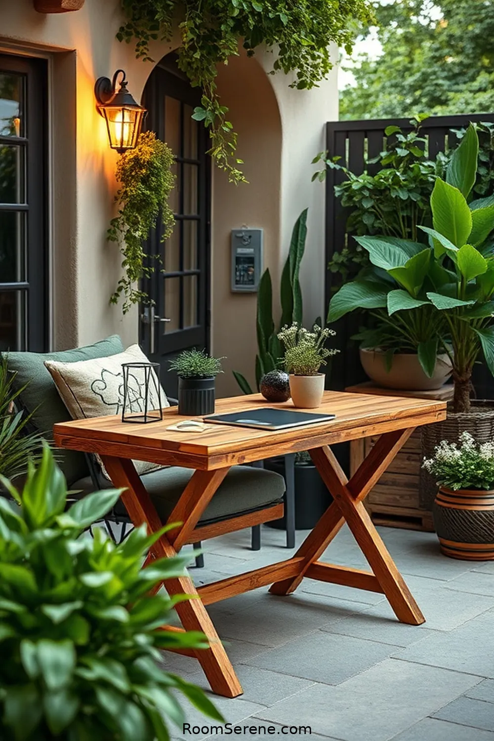 24 Inspiring Outdoor Patio Workspace Designs Using Recycled Wood 11 Compact Folding Desk Made From Reclaimed Timber for 24 Inspiring Outdoor Patio Workspace Designs Using Recycled Wood