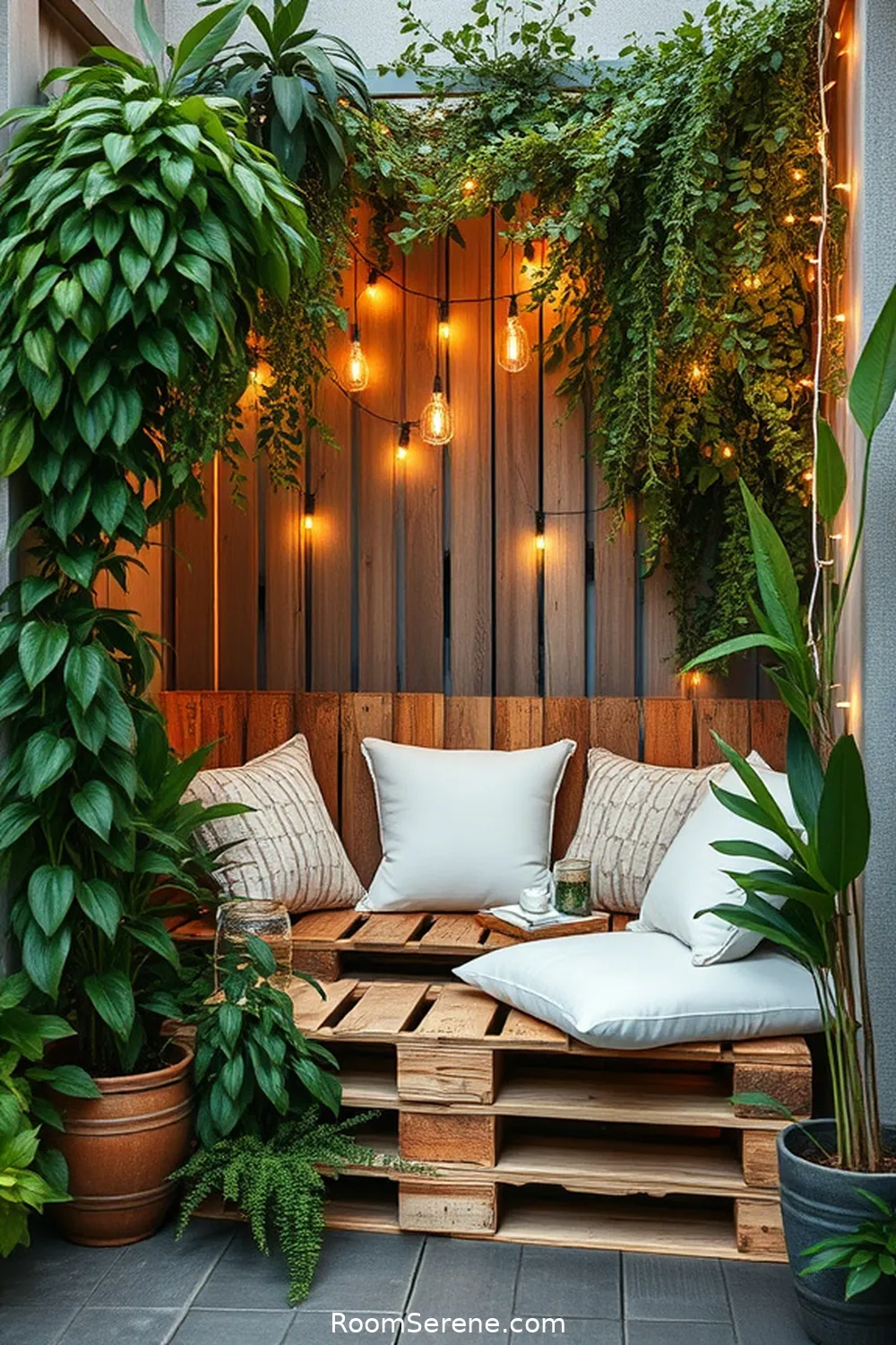 24 Inspiring Outdoor Patio Workspace Designs Using Recycled Wood 3 Cozy Corner Nook With Pallet Seating for 24 Inspiring Outdoor Patio Workspace Designs Using Recycled Wood