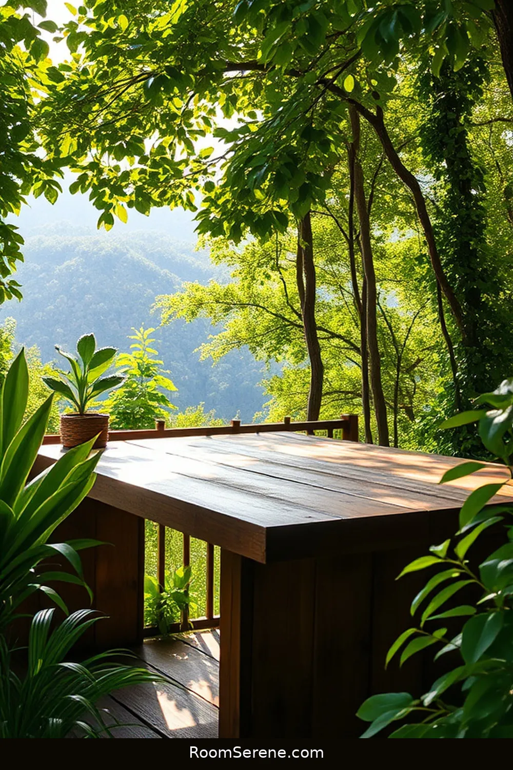 24 Inspiring Outdoor Patio Workspace Designs Using Recycled Wood 2 Rustic Reclaimed Wood Desk With Nature Views for 24 Inspiring Outdoor Patio Workspace Designs Using Recycled Wood