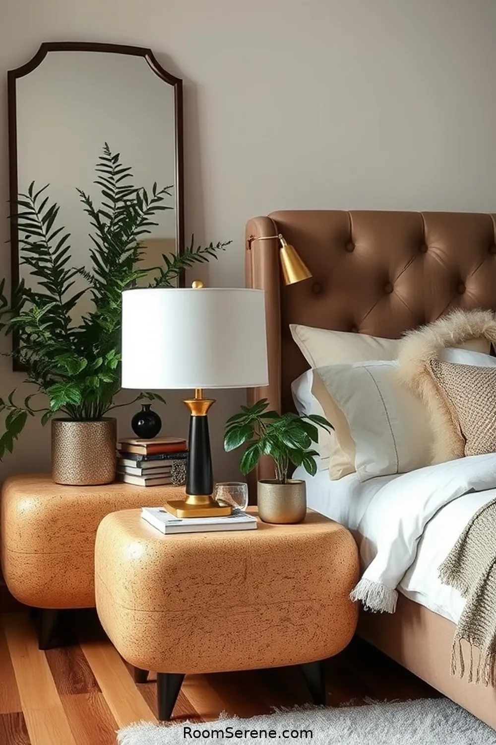 24 Ways to Achieve Bedroom Comfort and Coziness Using Cork 18 Cork Bedside Tables for Practicality for 24 Ways to Achieve Bedroom Comfort and Coziness Using Cork