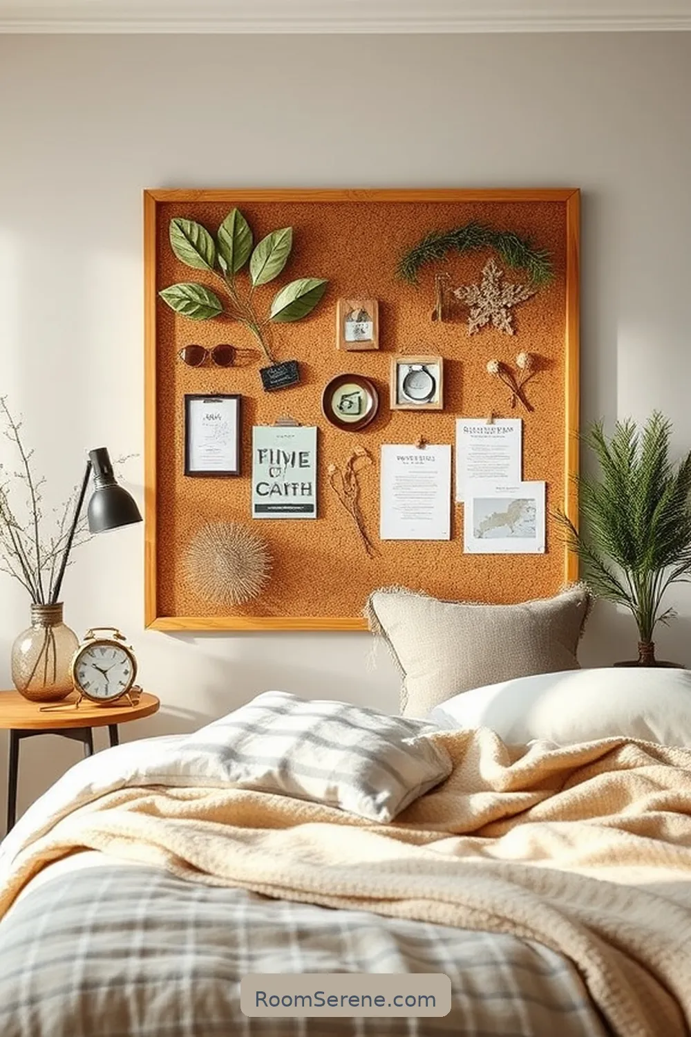 24 Ways to Achieve Bedroom Comfort and Coziness Using Cork 4 Cork Bulletin Board as a Decorative Element for 24 Ways to Achieve Bedroom Comfort and Coziness Using Cork