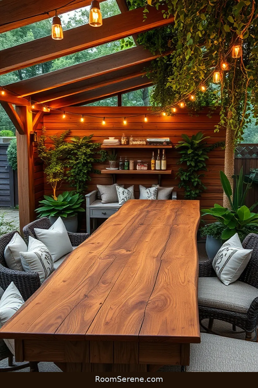 24 Ways to Create Comfort and Coziness on Your Outdoor Patio Using Reclaimed Materials 21 Reclaimed Timber Bar Top for 24 Ways to Create Comfort and Coziness on Your Outdoor Patio Using Reclaimed Materials
