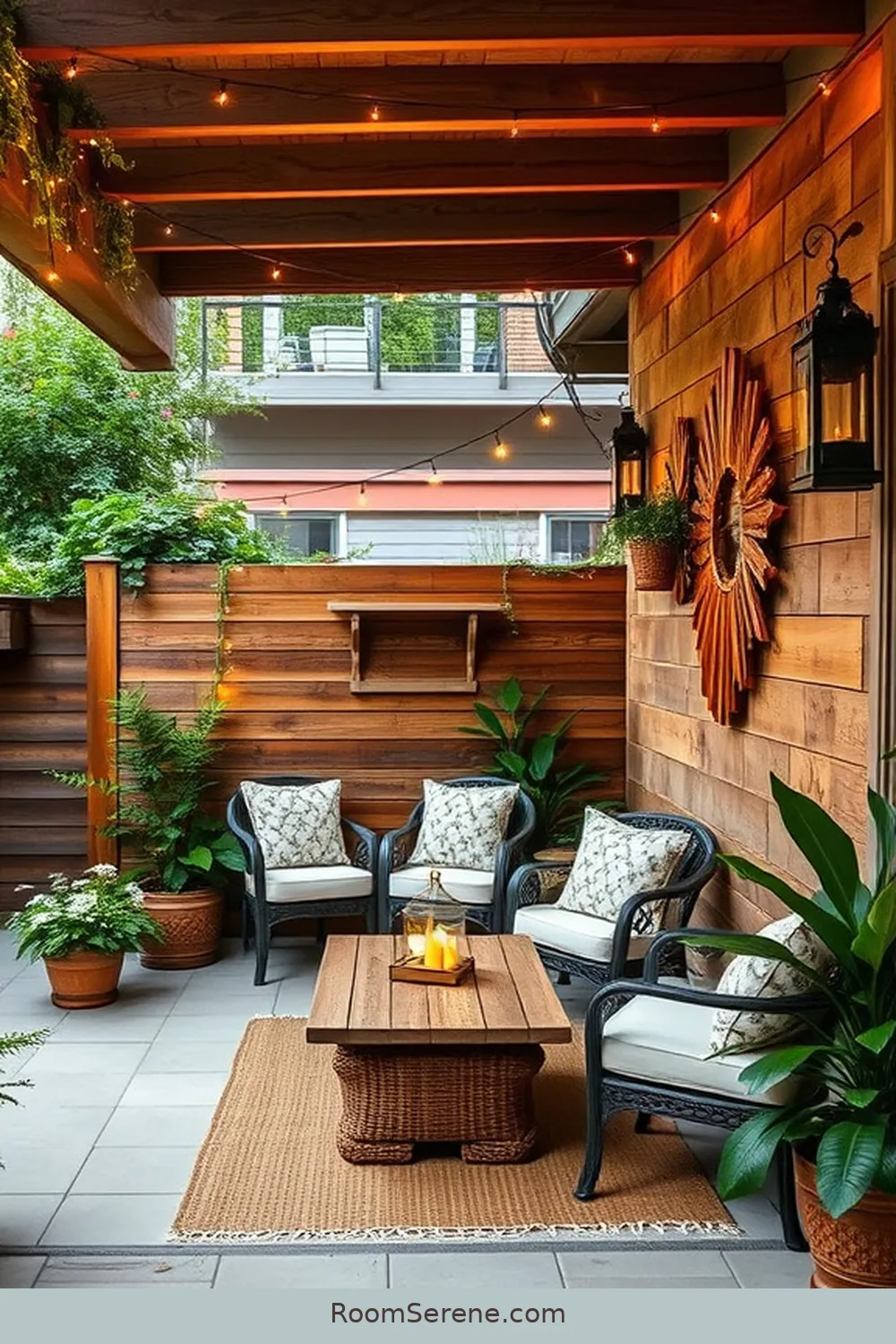 24 Ways to Create Comfort and Coziness on Your Outdoor Patio Using Reclaimed Materials 17 Reclaimed Wood Wall Art for 24 Ways to Create Comfort and Coziness on Your Outdoor Patio Using Reclaimed Materials
