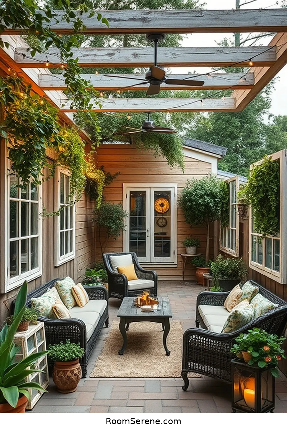 24 Ways to Create Comfort and Coziness on Your Outdoor Patio Using Reclaimed Materials 10 Salvaged Window Frame Decor for 24 Ways to Create Comfort and Coziness on Your Outdoor Patio Using Reclaimed Materials