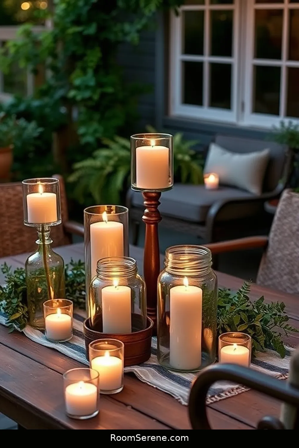 24 Ways to Create Comfort and Coziness on Your Outdoor Patio Using Reclaimed Materials 20 Upcycled Glass Jar Candle Holders for 24 Ways to Create Comfort and Coziness on Your Outdoor Patio Using Reclaimed Materials