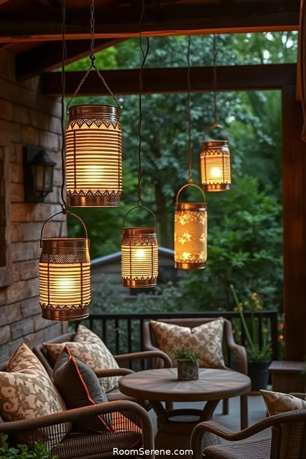 24 Ways to Create Comfort and Coziness on Your Outdoor Patio Using Reclaimed Materials 12 Upcycled Tin Can Lanterns for 24 Ways to Create Comfort and Coziness on Your Outdoor Patio Using Reclaimed Materials