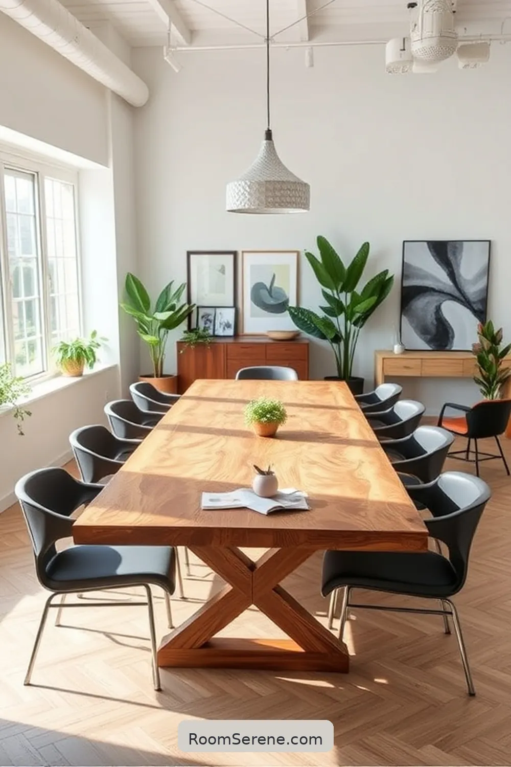 Upcycled Wood Conference Table for 25 Creative Multi Use Spaces for Home Office Using Recycled Wood