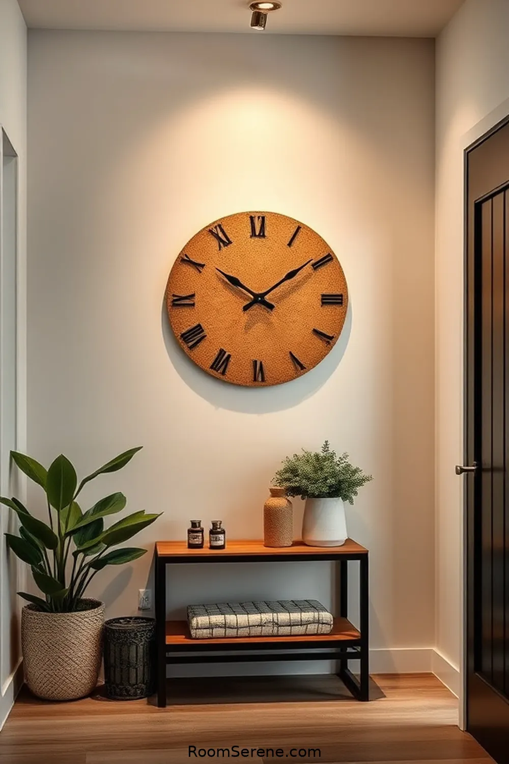 Cork Wall Clock for Functional Decor for 25 Creative Ways to Design Multi Use Spaces in Your Entryway Using Cork