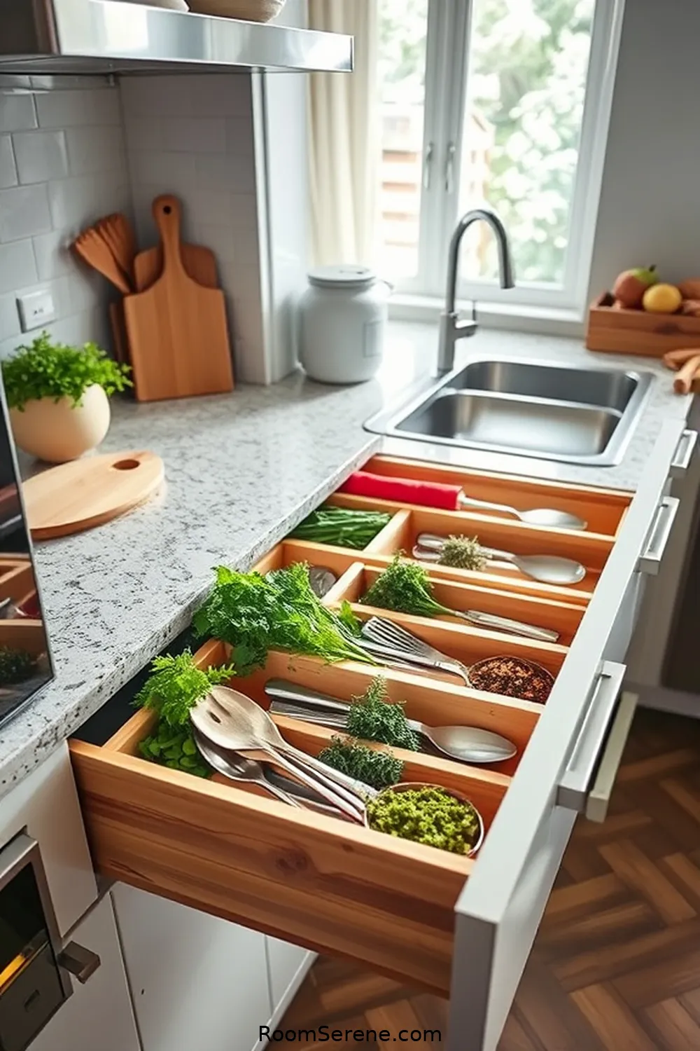 25 Innovative Ways for Using Bamboo in Your Kitchen Workspace Design 13 Bamboo Drawer Dividers for Clutter-Free Storage for 25 Innovative Ways for Using Bamboo in Your Kitchen Workspace Design