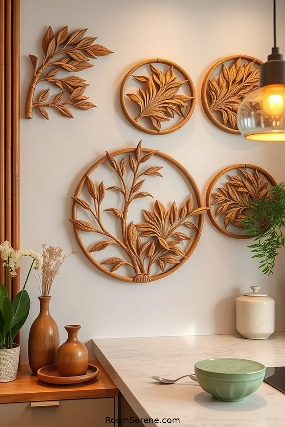 25 Innovative Ways for Using Bamboo in Your Kitchen Workspace Design 18 Decorative Bamboo Wall Art for 25 Innovative Ways for Using Bamboo in Your Kitchen Workspace Design