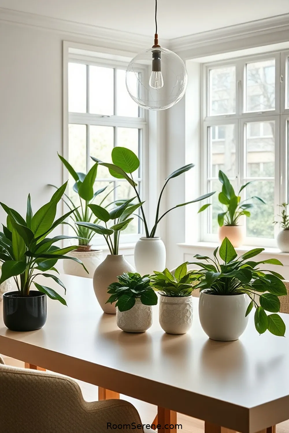 25 Inspiring Workspace Design Ideas for Your Dining Room Using Natural Fibers 26 Adding Greenery With Plant Fiber Pots for 25 Inspiring Workspace Design Ideas for Your Dining Room Using Natural Fibers