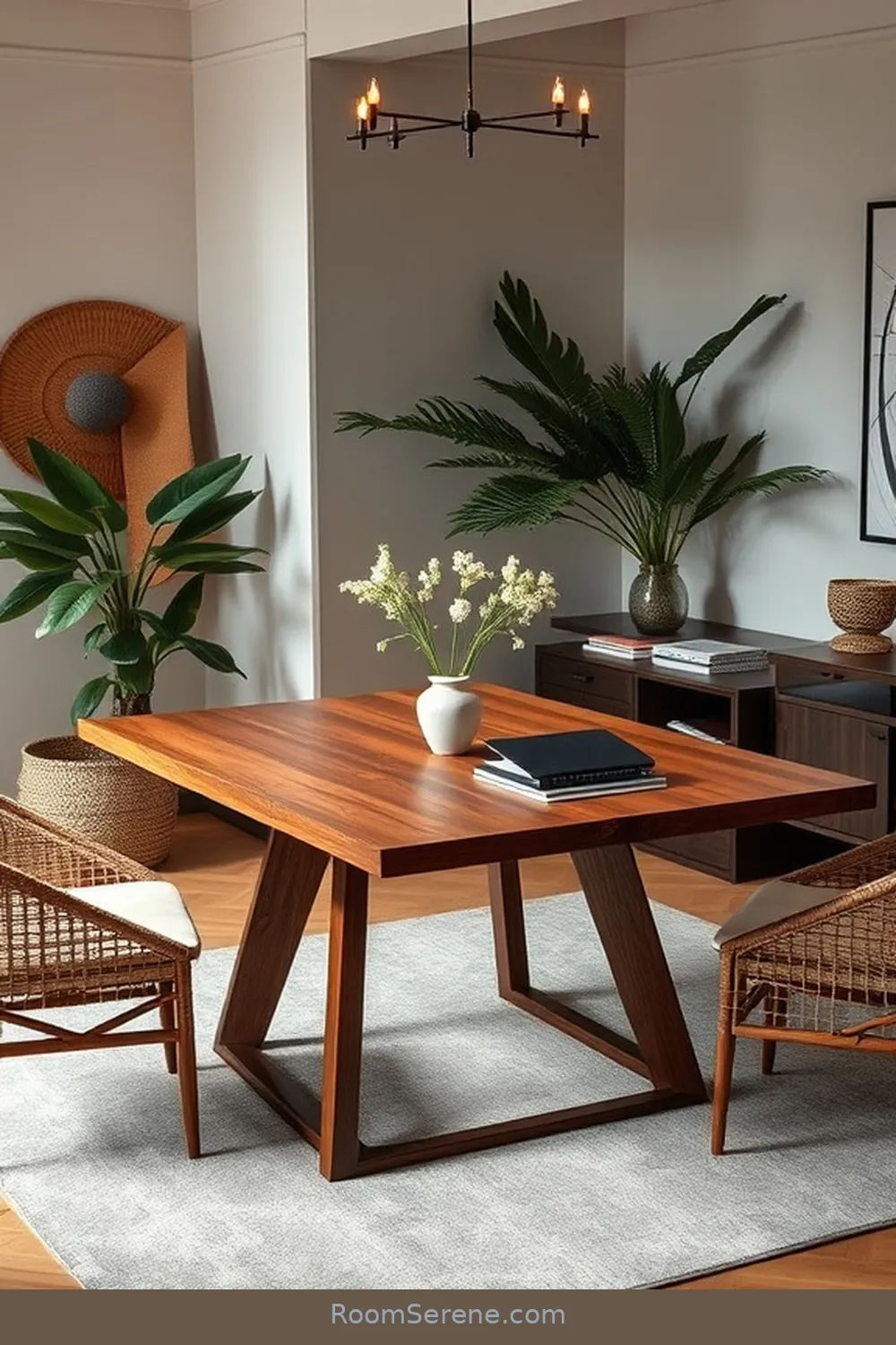 25 Inspiring Workspace Design Ideas for Your Dining Room Using Natural Fibers 14 Choosing Sustainable Wood for Desks for 25 Inspiring Workspace Design Ideas for Your Dining Room Using Natural Fibers