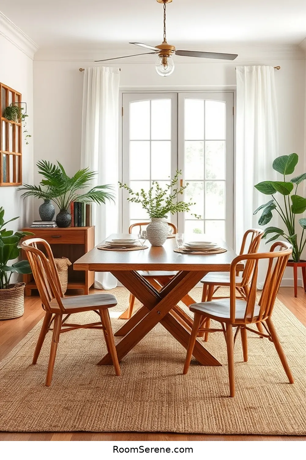 25 Inspiring Workspace Design Ideas for Your Dining Room Using Natural Fibers 8 Opting for a Sisal Area Rug for 25 Inspiring Workspace Design Ideas for Your Dining Room Using Natural Fibers