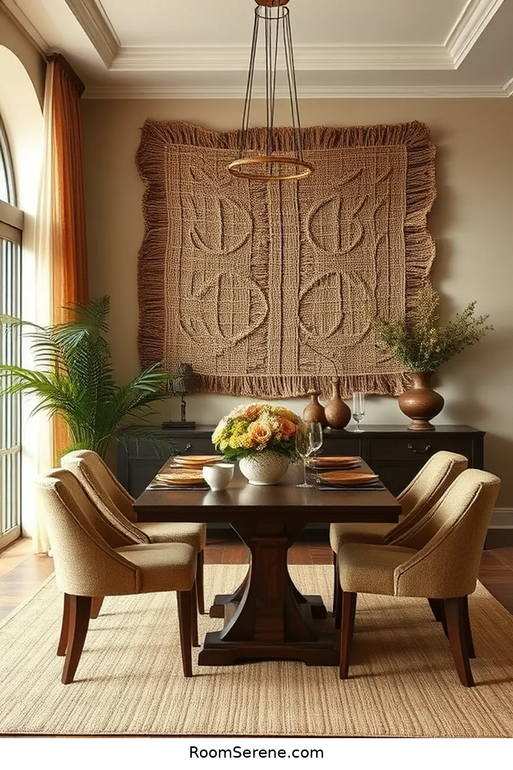 25 Inspiring Workspace Design Ideas for Your Dining Room Using Natural Fibers 4 Using Jute for Wall Art for 25 Inspiring Workspace Design Ideas for Your Dining Room Using Natural Fibers
