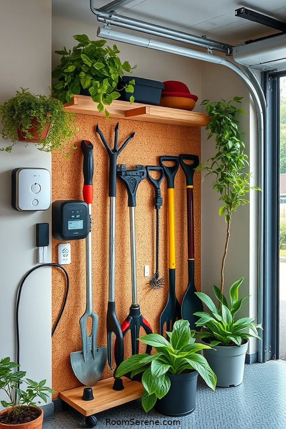 25 Smart Home Features for Your Garage Using Cork 24 Cork Garden Tool Storage With Smart Features for 25 Smart Home Features for Your Garage Using Cork