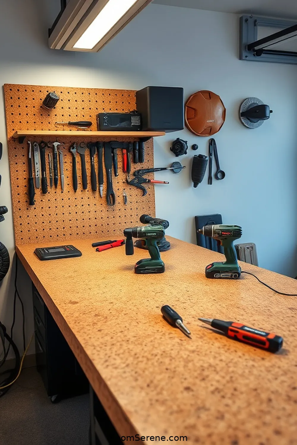 25 Smart Home Features for Your Garage Using Cork 9 Integrated Cork Workbench With Smart Tools for 25 Smart Home Features for Your Garage Using Cork
