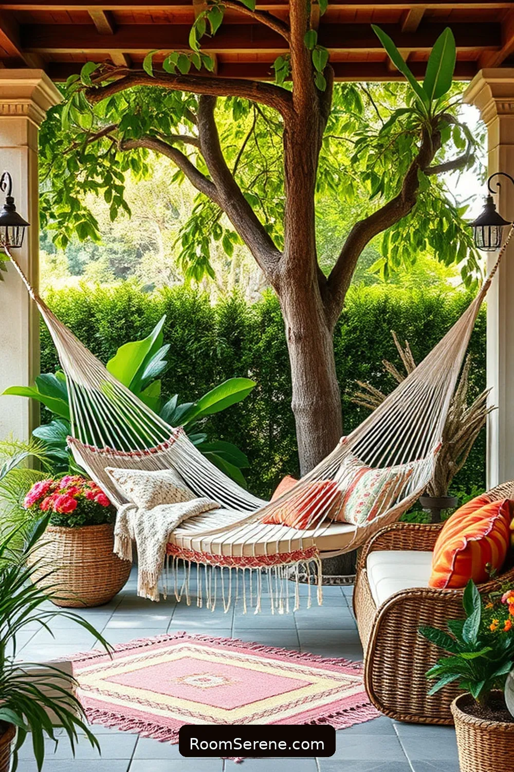 25 Tips for Achieving Outdoor Comfort and Coziness on Your Patio Using Natural Fibers 18 Add a Hammock Made From Cotton for 25 Tips for Achieving Outdoor Comfort and Coziness on Your Patio Using Natural Fibers