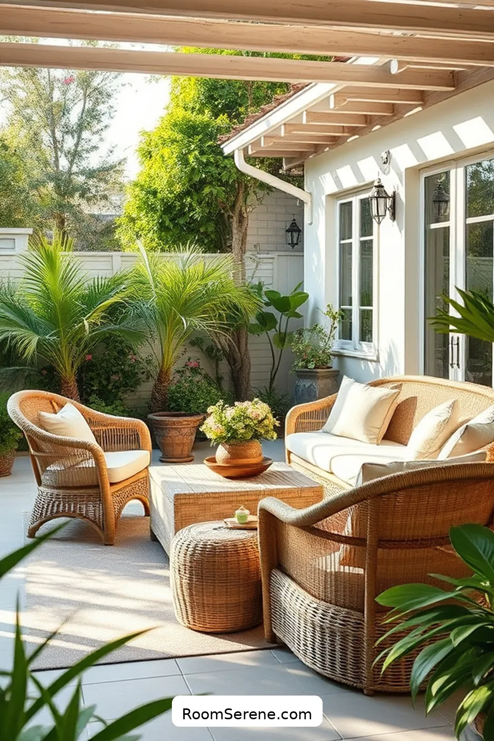 25 Tips for Achieving Outdoor Comfort and Coziness on Your Patio Using Natural Fibers 2 Choose Natural Fiber Furniture for 25 Tips for Achieving Outdoor Comfort and Coziness on Your Patio Using Natural Fibers