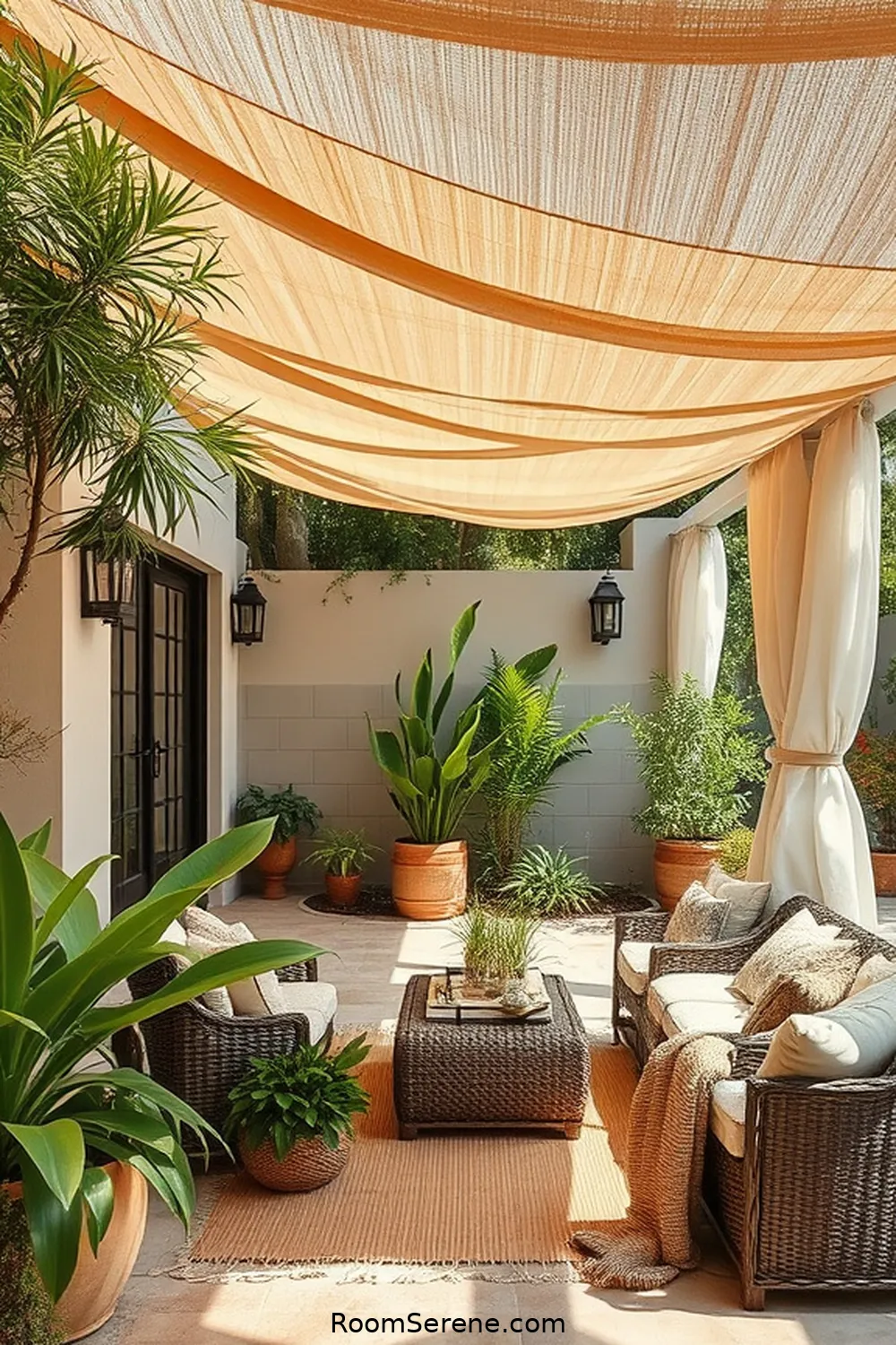 25 Tips for Achieving Outdoor Comfort and Coziness on Your Patio Using Natural Fibers 7 Create Shade With Natural Canopies for 25 Tips for Achieving Outdoor Comfort and Coziness on Your Patio Using Natural Fibers