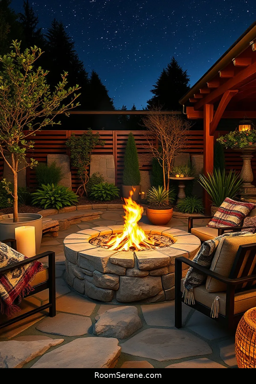 25 Tips for Achieving Outdoor Comfort and Coziness on Your Patio Using Natural Fibers 24 Create a Fire Pit Area With Natural Elements for 25 Tips for Achieving Outdoor Comfort and Coziness on Your Patio Using Natural Fibers